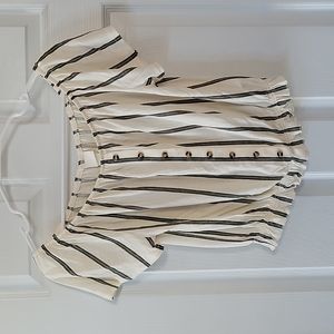 H&M black striped top